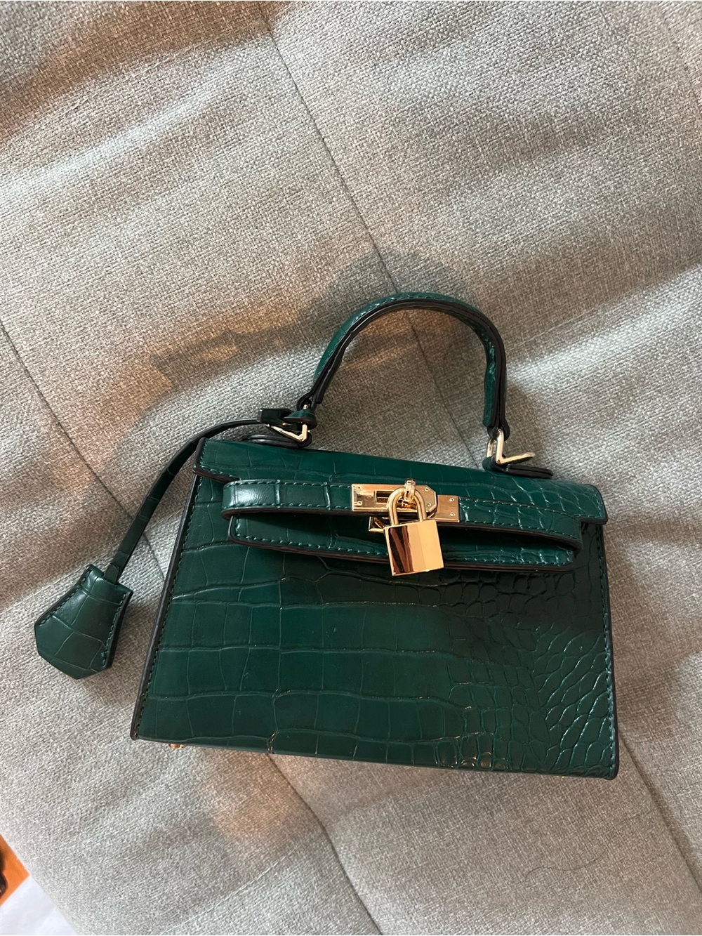 Peta + Jain Hedi Mini Top Handle Bag in Green Croc